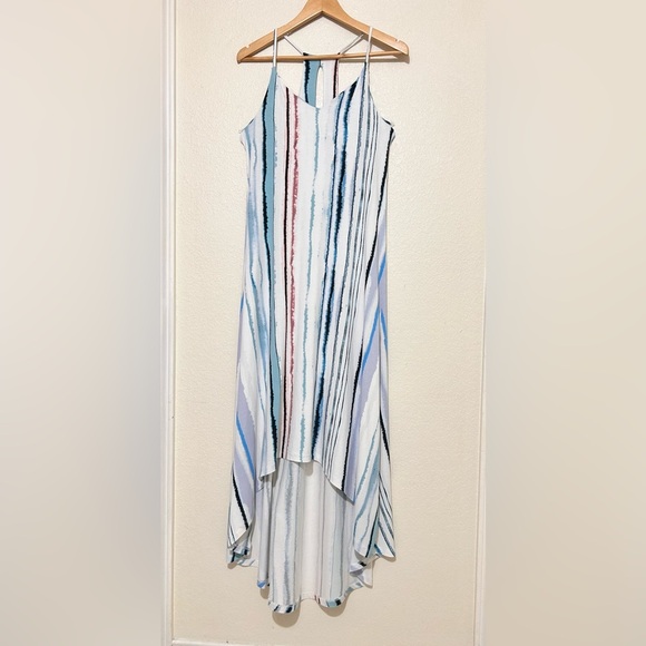 ANTIBES BLANC x Anthropology
Dress
   Blue and White High-Low A-Line Maxi Dress - Picture 1 of 9